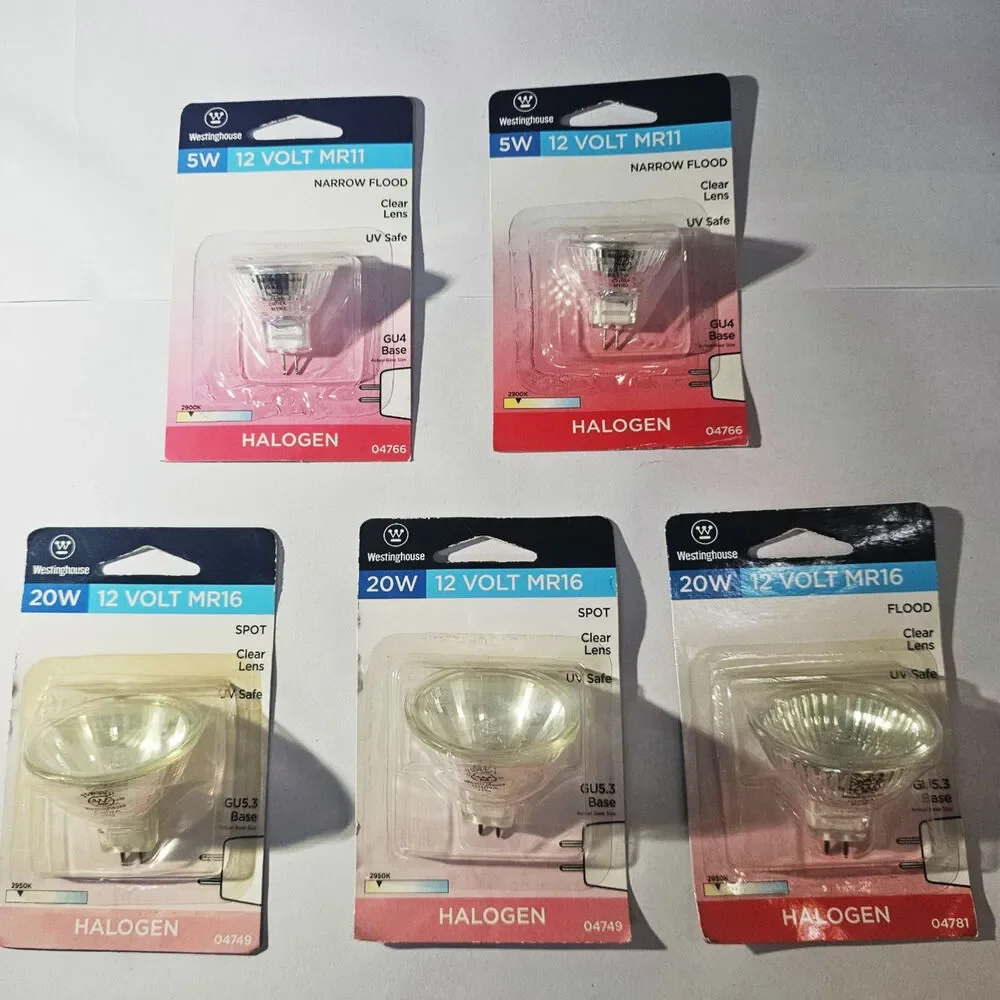 The Westinghouse Halogen Multi-Pack (flood, narrow fld, spot) gu4 / gu 5.3 base
